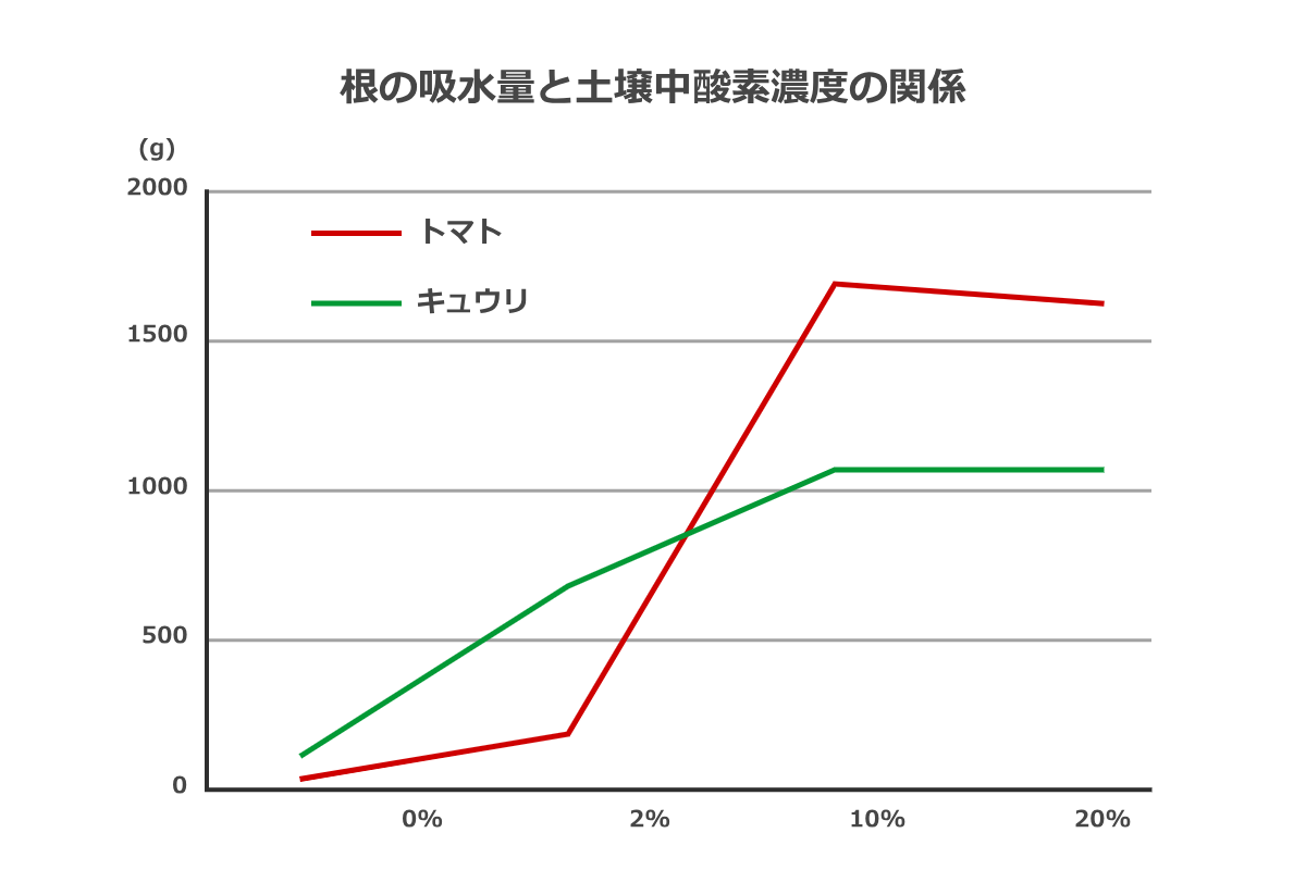 吸水量と酸素濃度の関係,穂栄,すいえい